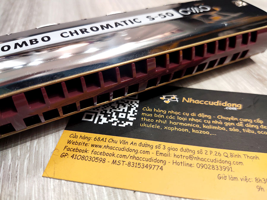 Kèn harmonica chromatic Tombo S-50 Không Cần Bấm