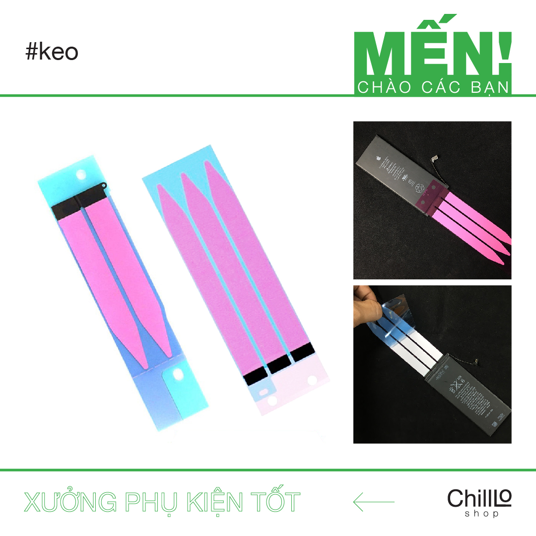 Miếng keo dán pin iphone/ seal dán pin iphone/ siu dán pin iphone - miếng dán cao su dán cho pin chất lượng cao đủ các dòng máy