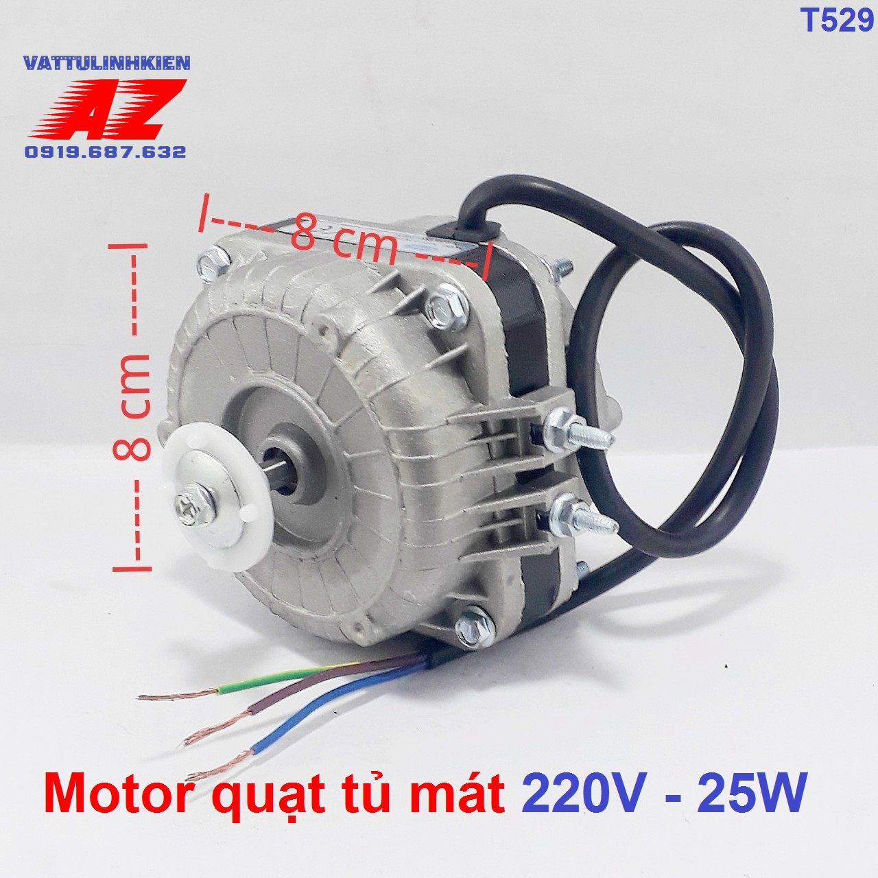 Motor quạt tủ mát kt 8cm x 8 cm - ac220v - công suất 25w-40w-60w-70w-90w