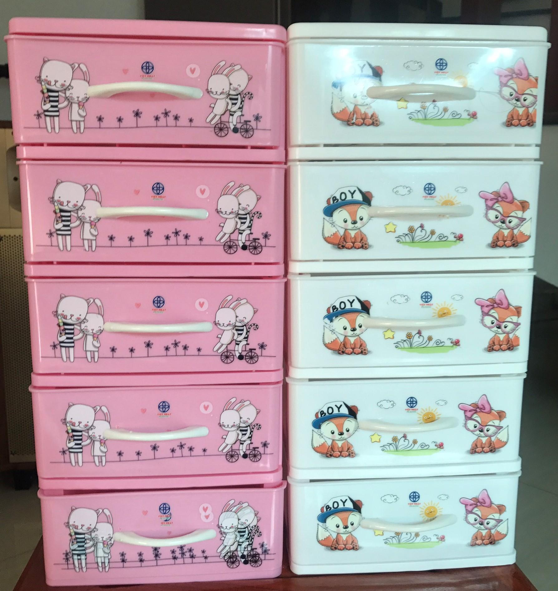 Tủ nhựa mini 3-4-5 tầng màu trắng