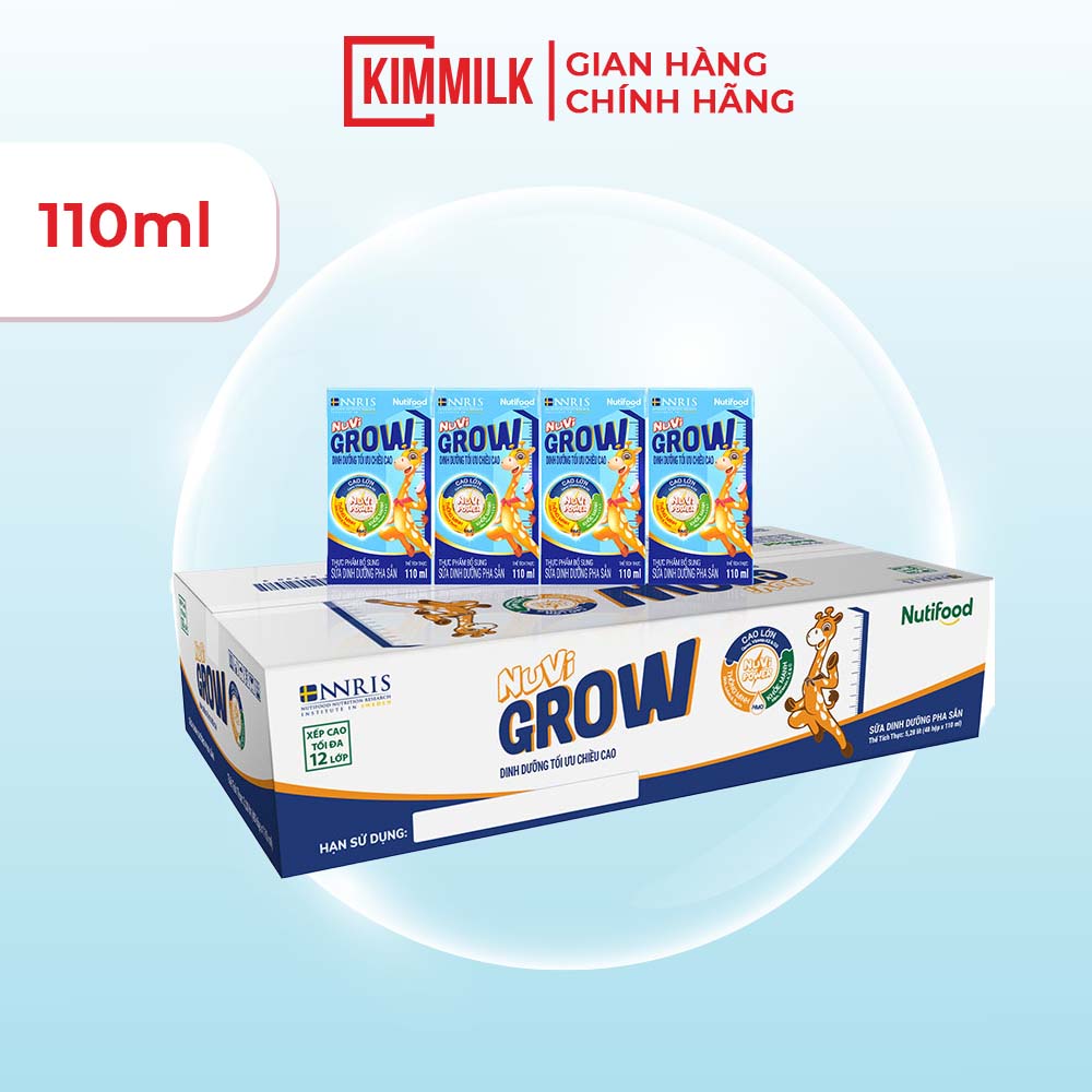 Sữa Pha Sẵn Nuvi Grow 110ml - Tăng Chiều Cao Cho Bé