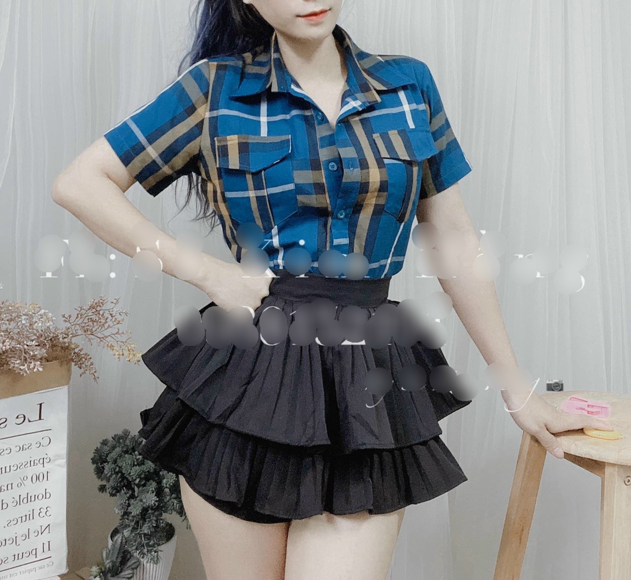 [HCM]Áo sơ mi bbr tay ngắn sọc nhỏ