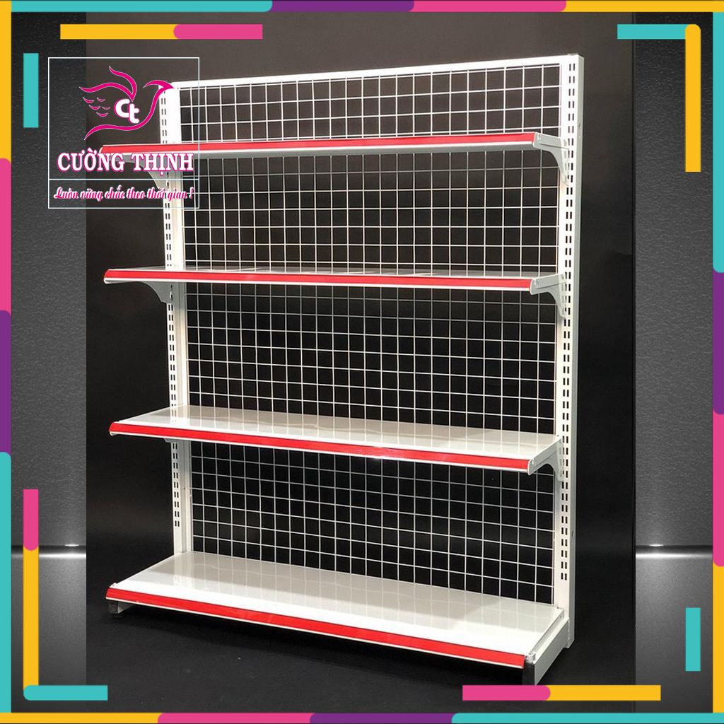 Kệ siêu thị đơn 4 tầng ( cao 1m5 x dài 1m2 x rộng 35cm) kệ siêu thị đa năng