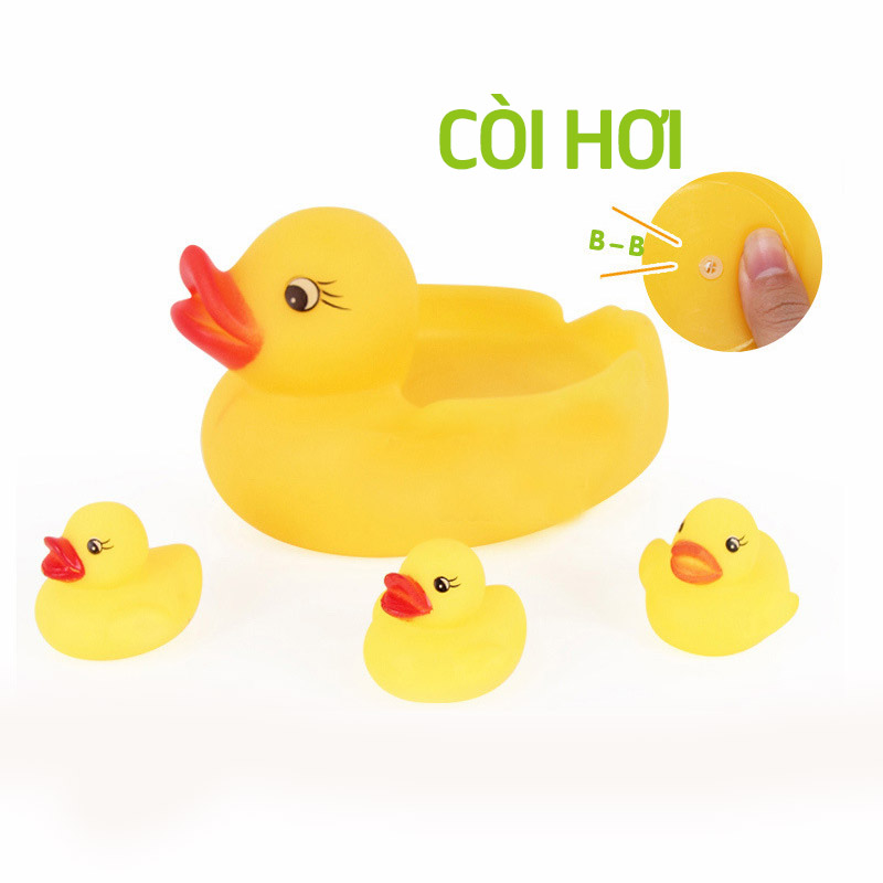 Vịt thả bồn tắm 1 mẹ 3 con kêu chip chip