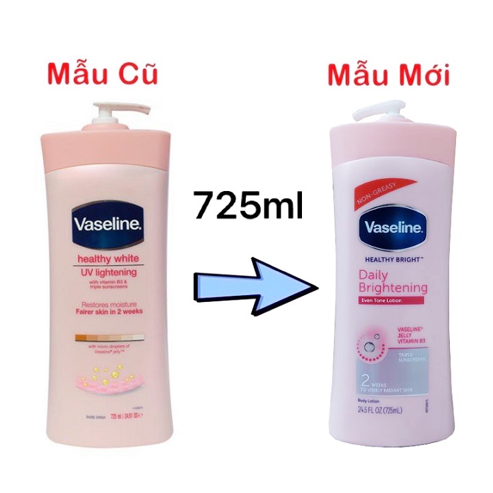 Dưỡng Thể Trắng Da Vaseline Healthy 725ml