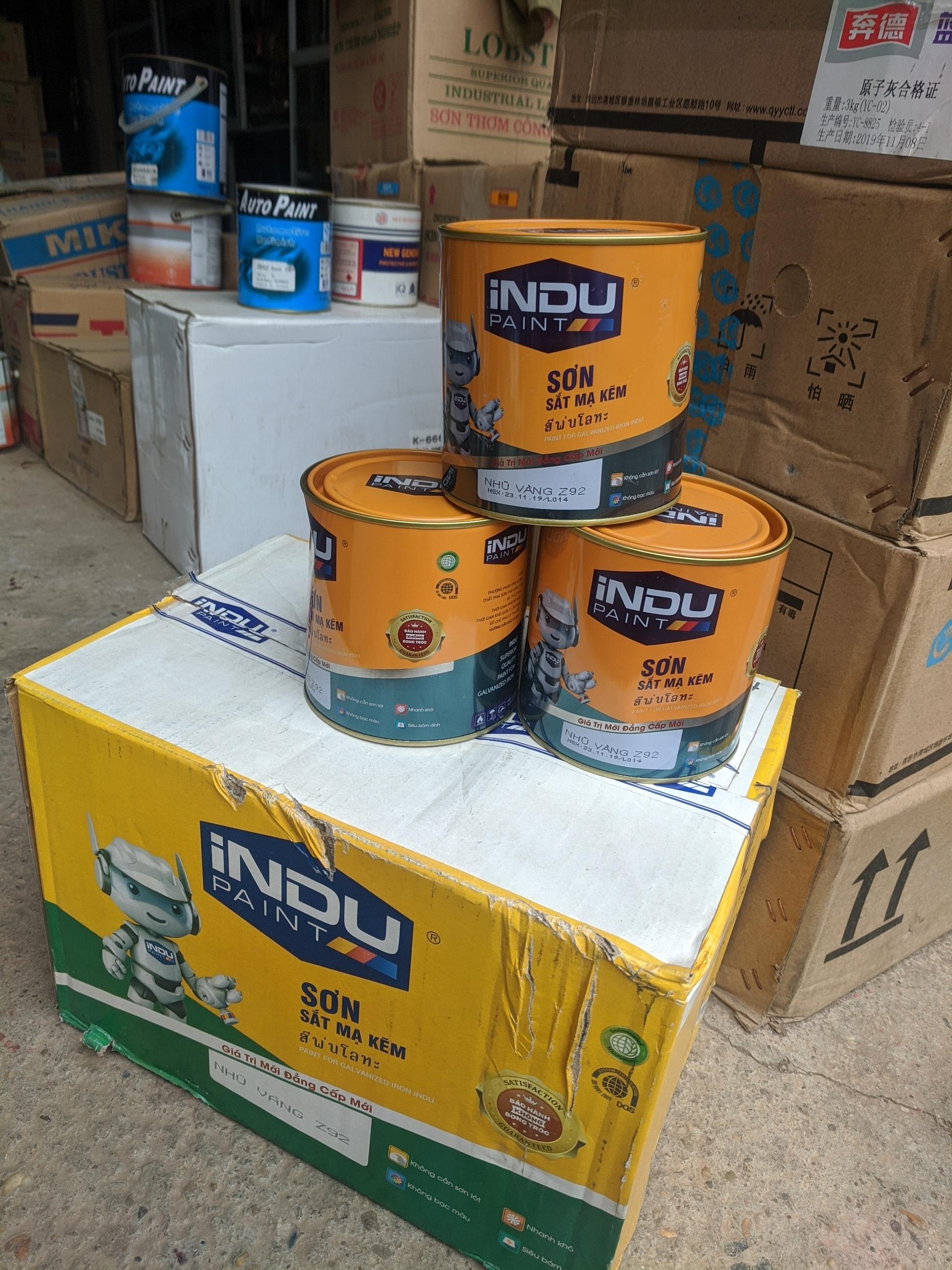 Sơn sắt mạ kẽm iNDU Z92(MÀU NHŨ VÀNG)-800ml