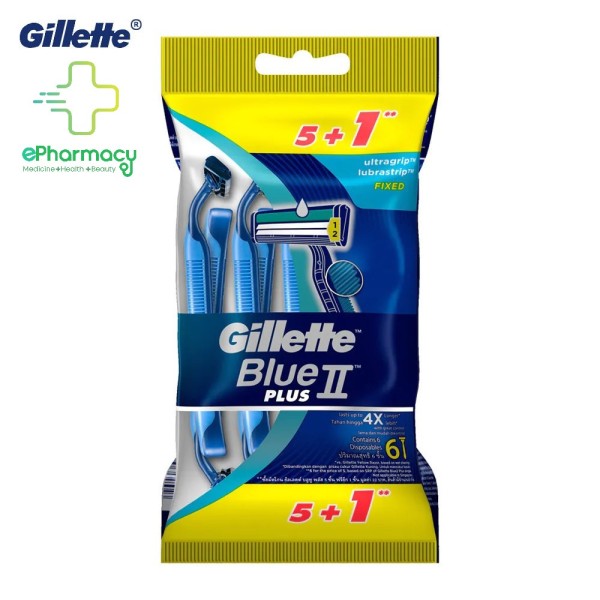 Dao cạo râu Gillette Blue 2 Plus Cán xanh - Dao cạo Gillette Blue II Plus (5+1 cái/gói) cao cấp