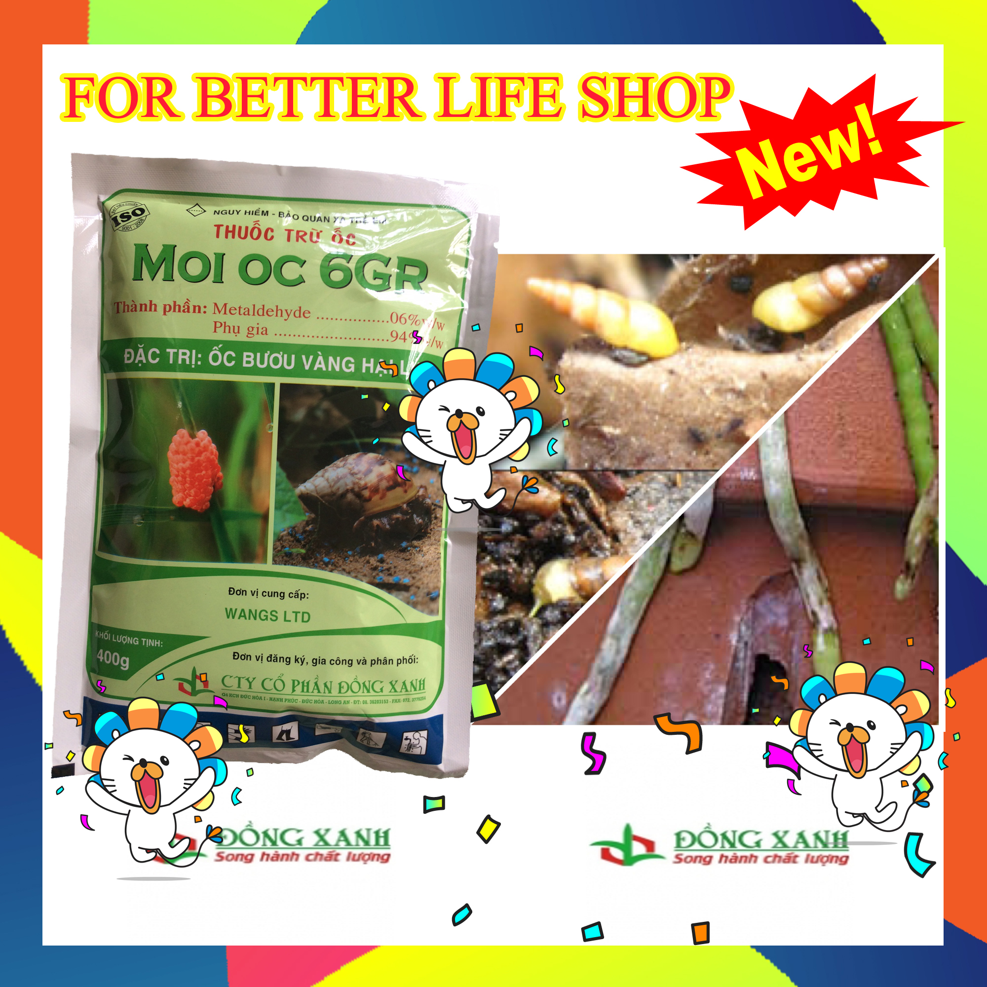 Th uốc trừ ốc MOI OC 6GR (Gói 400gram) - Th uốc diệt ốc