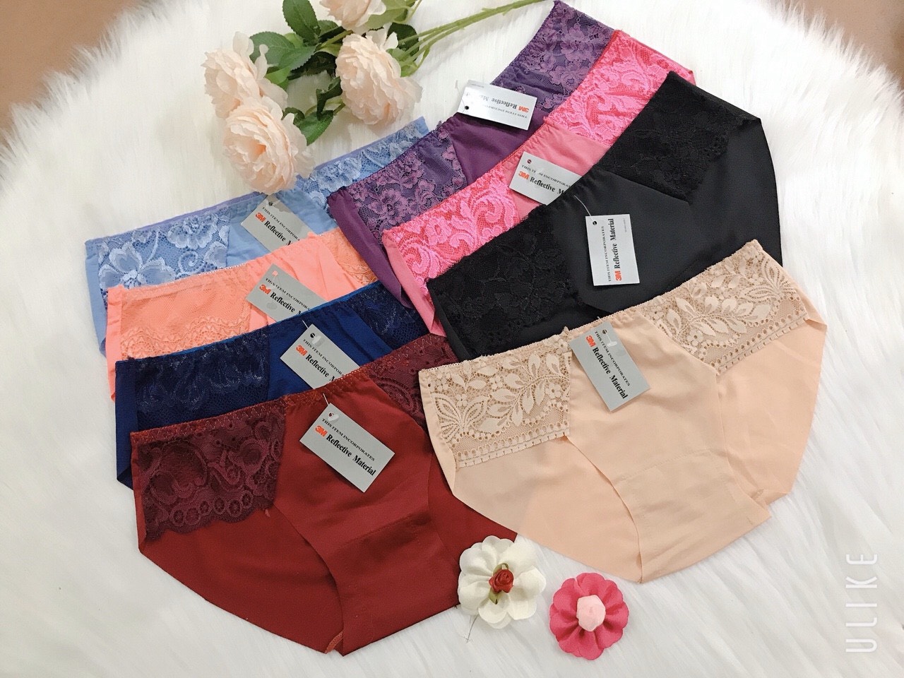 Set 5 Quân Lót Su Phối Ren Không Đường May