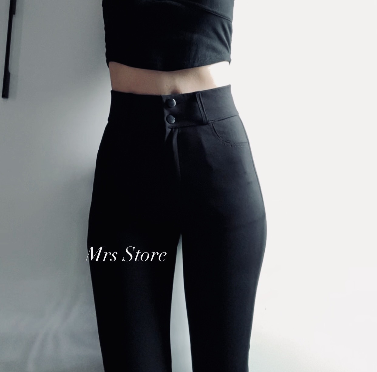 Legging Umi 2 nút cạp cao ôm gọn bụng siêu tôn dáng