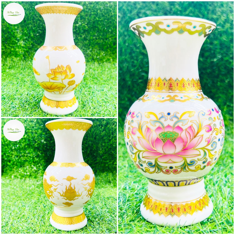 Bình hoa thờ cúng gốm sứ họa tiết đẹp