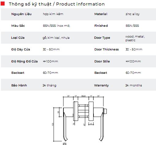 [HCM]Khóa tròn gạt VICKINI 31689.001