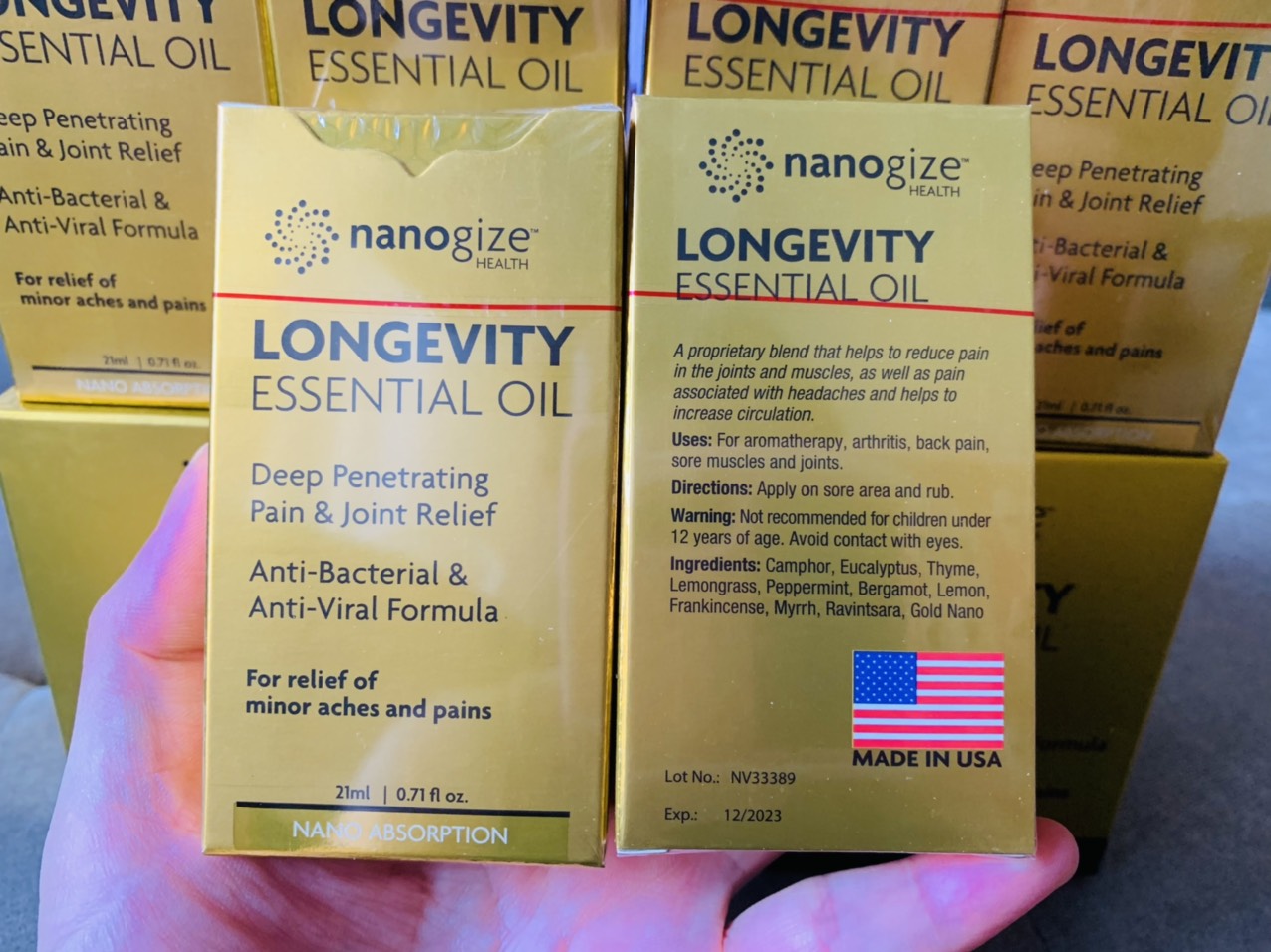 DẦU VÀNG NANOGIZE LONGEVITY ESSENTIAL OIL 21ML – USA