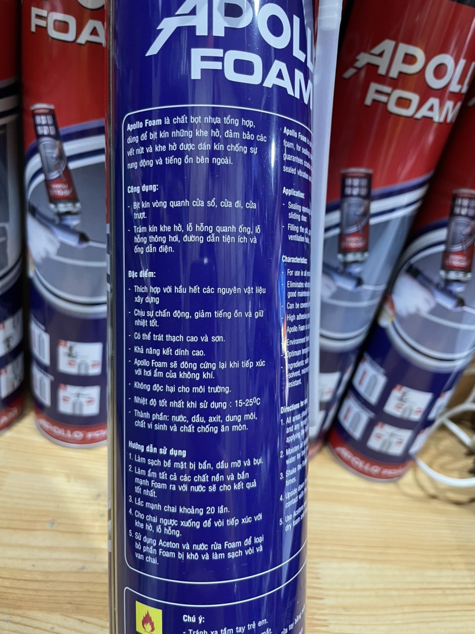 Keo Bọt Nở PU Foam Trám bít khe nứt][Hàng chính hãng Apollo]