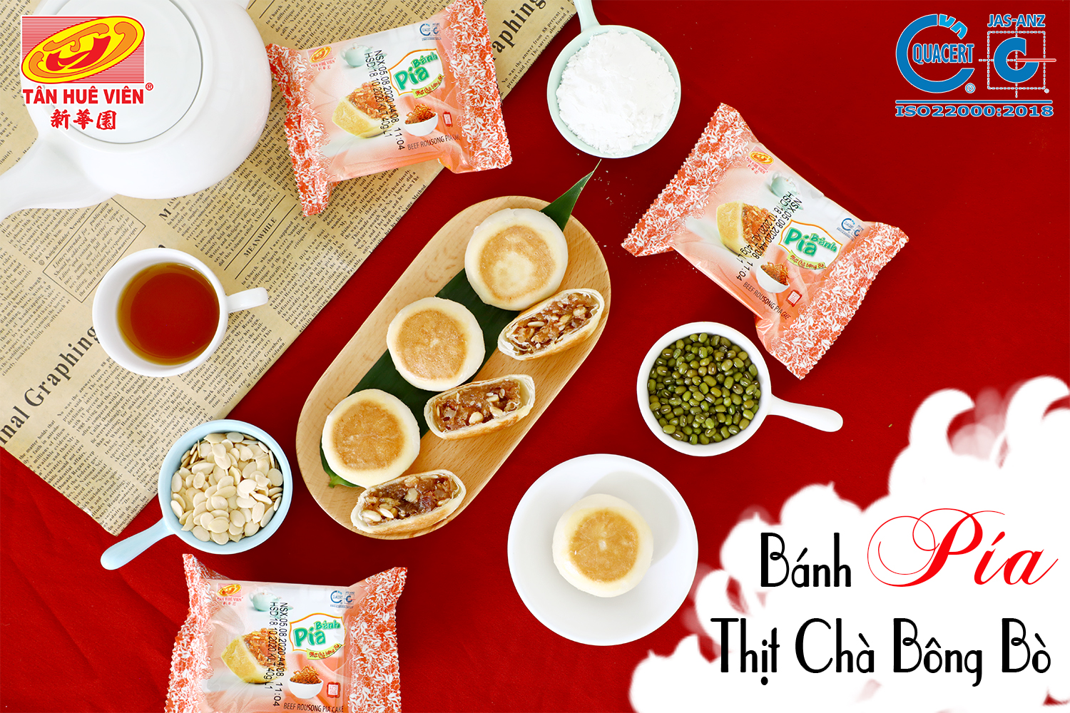BÁNH PIÁ MINI CHÀ BÔNG BÒ (480g_12 cái)