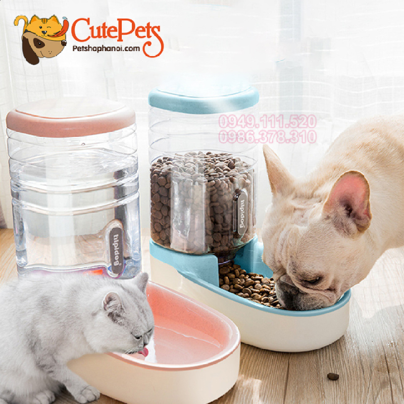 Bát ăn hoặc uống tự động nhựa cứng 3.5L dành cho chó mèo