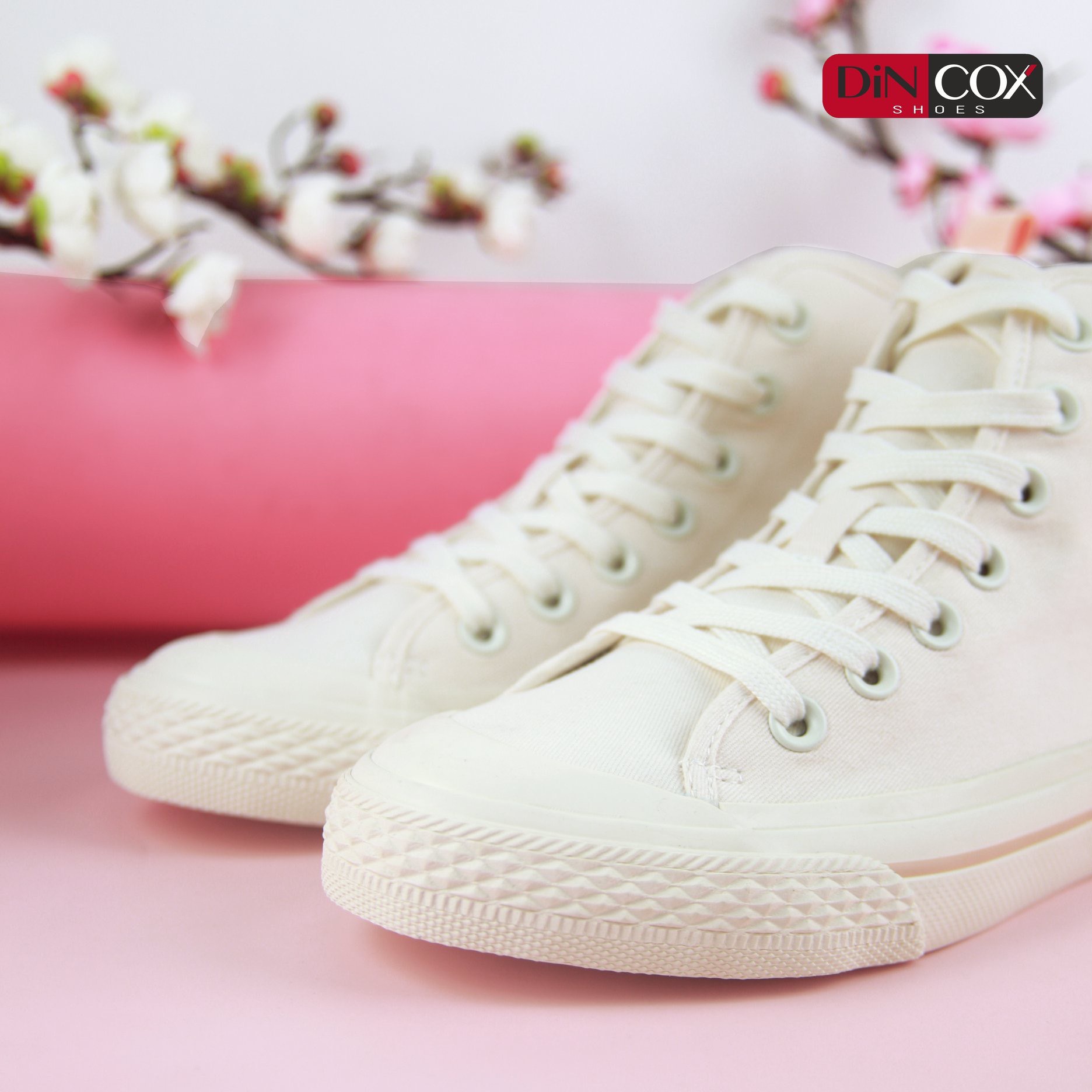 Giày Sneakers Nữ DinCox White D09