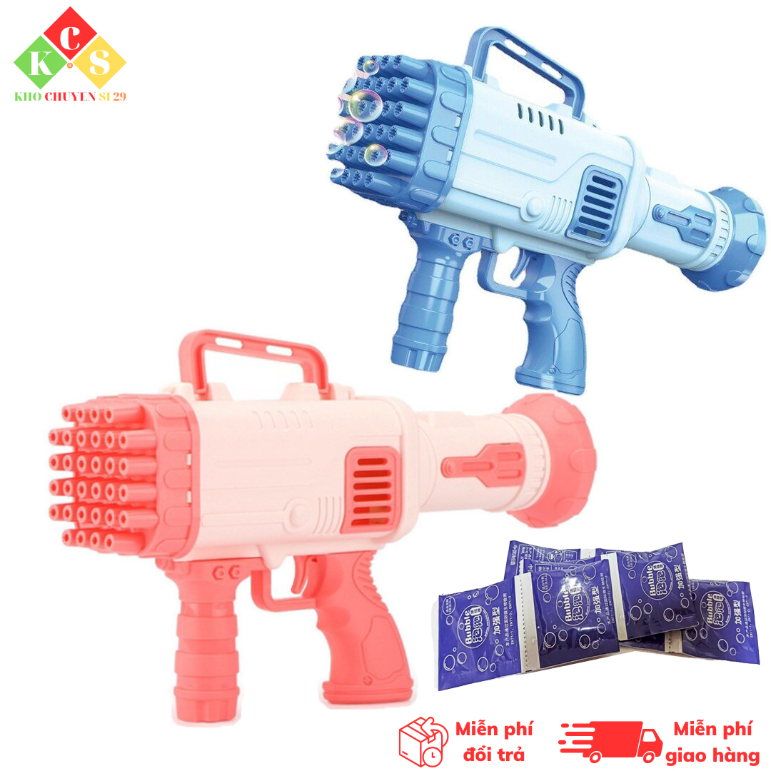 Đồ chơi bắn bong bóng 32 nòng, sung bắn bong bóng, may phun bong bóng, thổi bong bóng, gói pha bong bóng