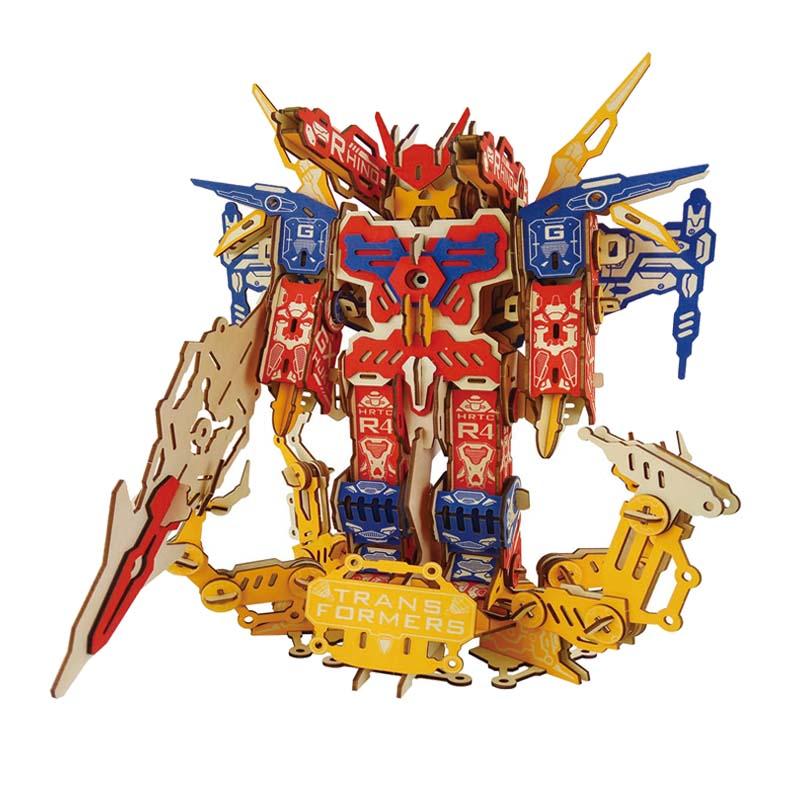 Đồ chơi lắp ráp gỗ 3D Mô hình Robot Transformers BZQ-042 Laser