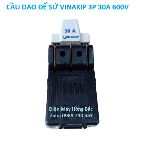 Cầu dao điện đế sứ đúc 3 pha 30A 600V - Vinakip