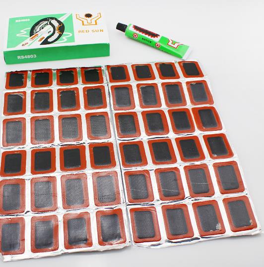 (KÈM LỌ KEO DÁN) Hộp 48 Miếng Vá Săm Ruột Xe Đạp RED SUN RS4803