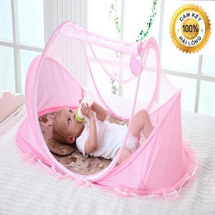 Màn ngủ cho trẻ sơ sinh có nhạc cao cấp kèm gối và đệm , Mùng chống muỗi cho trẻ em có nhạc ru ngủ kèm nệm và gối siêu xinh, phù hợp cho bé dưới 2 tuổi