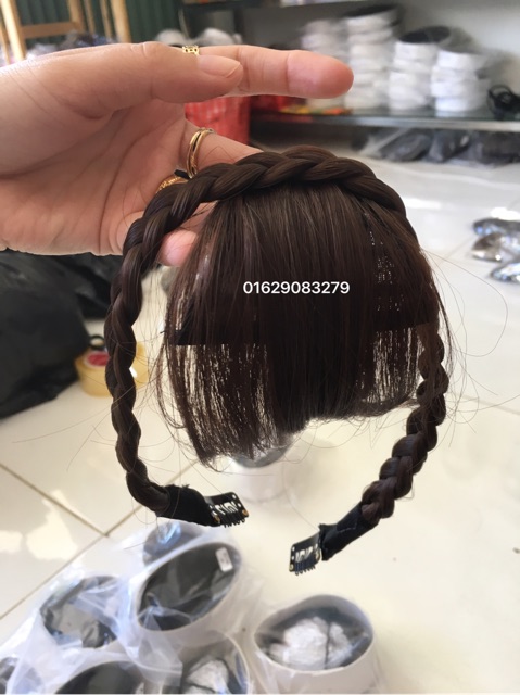 Tóc giả mái thưa thắt bím- siu đẹp