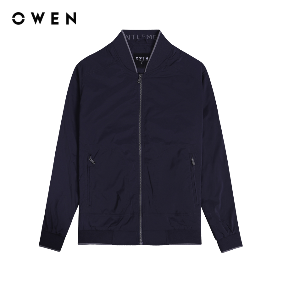 Owen - jacket regular fit jk231633 màu navy chất liệu polyester
