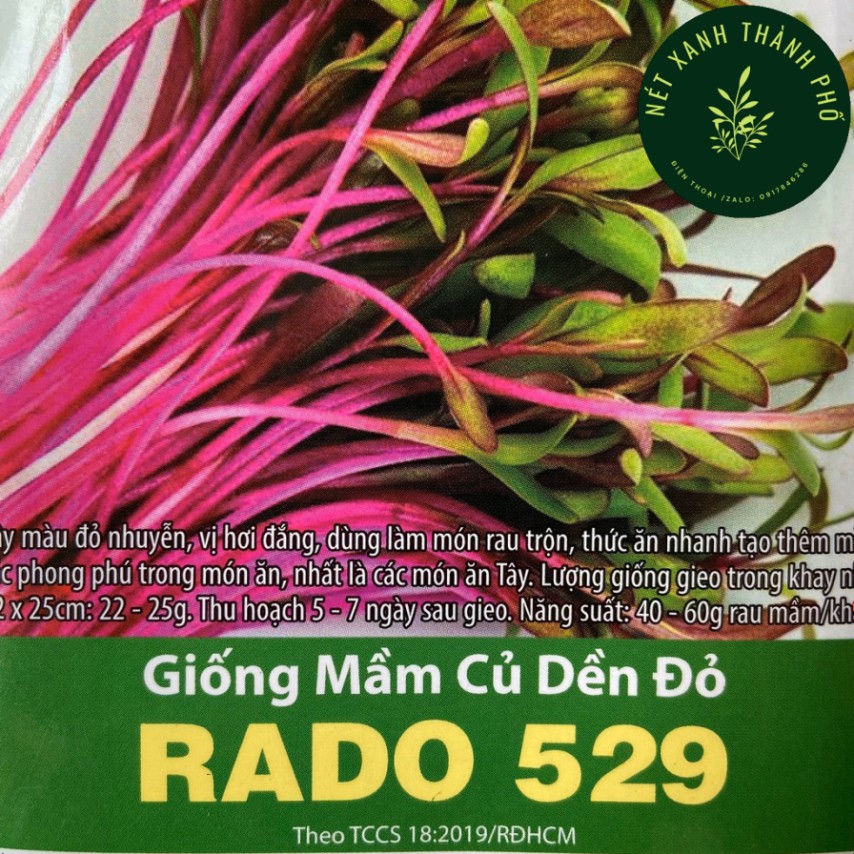 [GIAO HÀNG 2 GIỜ] Hạt Giống Mầm Củ Dền Đỏ 10gr
