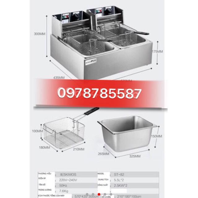 [HCM]Bếp chiên nhúng điện đôi công nghiệp