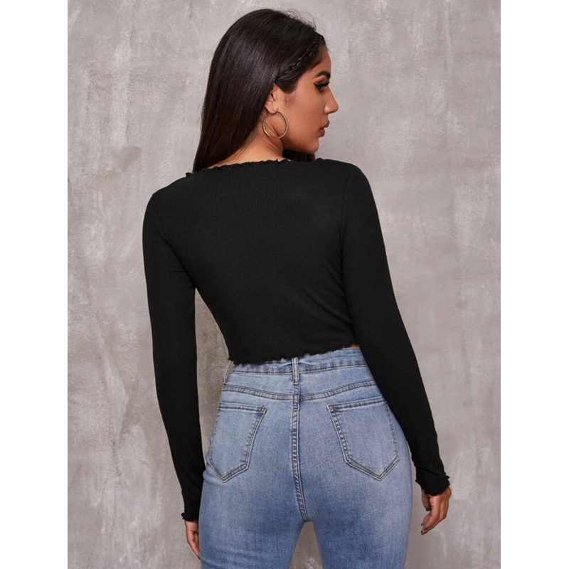 [ SIZE LỚN BIGSIZE 55Kg-100Kg ] AMS6 CROPTOP TAY DÀI RÚT DÂY