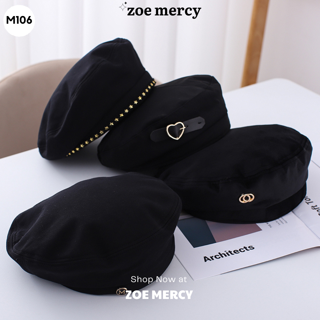 Mũ nồi ĐEN phong cách Ulzzang | ALL BLACK (M106)