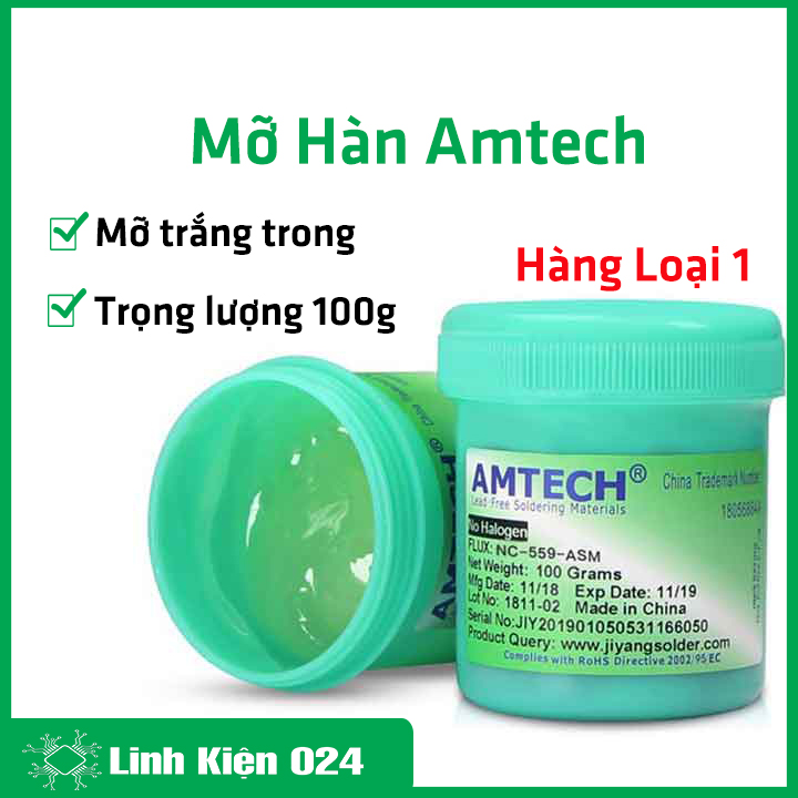 Mỡ hàn, keo hàn amtech nc-559-asm 100g hàng chuẩn loại 1