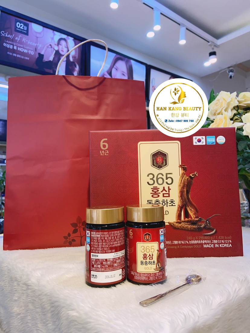 Cao hồng sâm đông trùng hạ thảo 365 Korean Red Gíneng & Cordyceps Gold