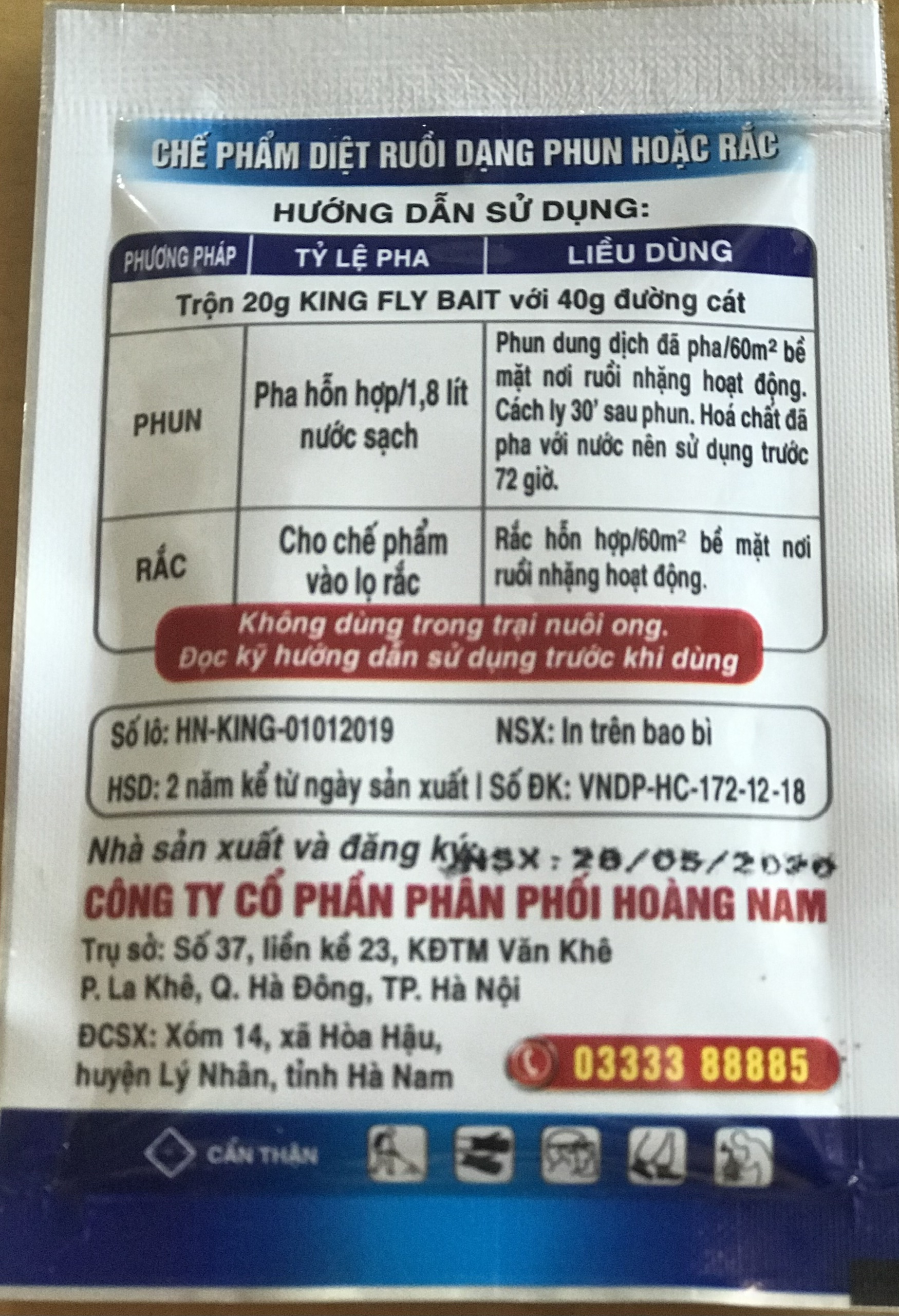 THUỐC DIỆT RUỒI 20G(KING FLY BAIT)