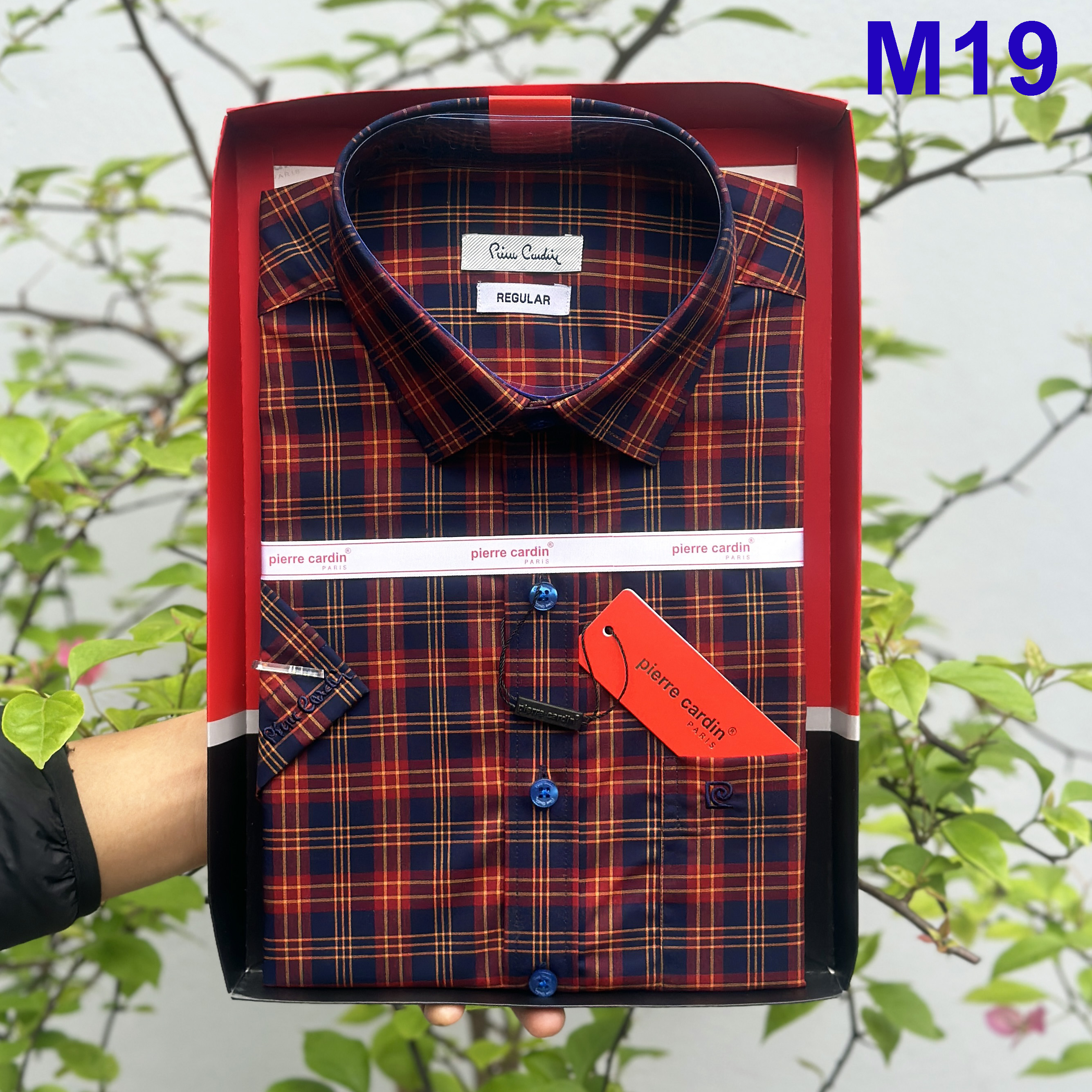 Áo sơ mi nam, sơ mi kẻ xanh đen to, sơ mi nam pierre cardin chính hãng hàng xuất dư xịn mẫu hàn quốc