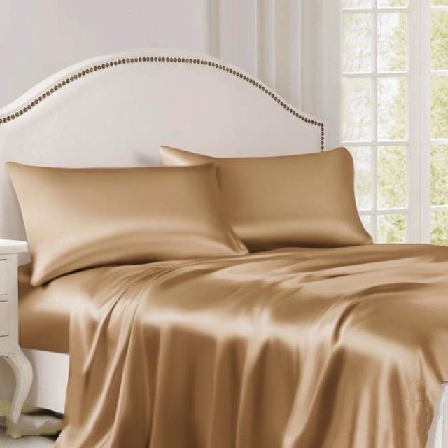 Drap Giường Ga Giường Lẻ Phi Lụa Lan Pham Bedding Mát Mịn - Vàng Đồng