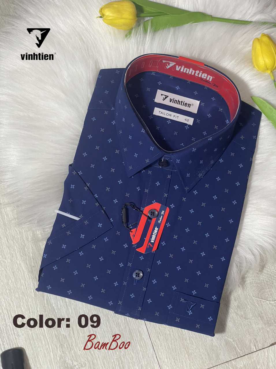 Áo Sơ Mi Ngắn tay Bamboo Tailorfit - Vạt Ngang Vĩnh Tiến Gtb 399 - NHIỀU MÀU