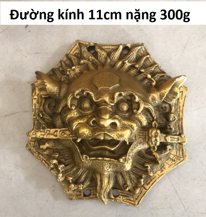 Mặt Hổ phù ngậm kiếm bằng đồng