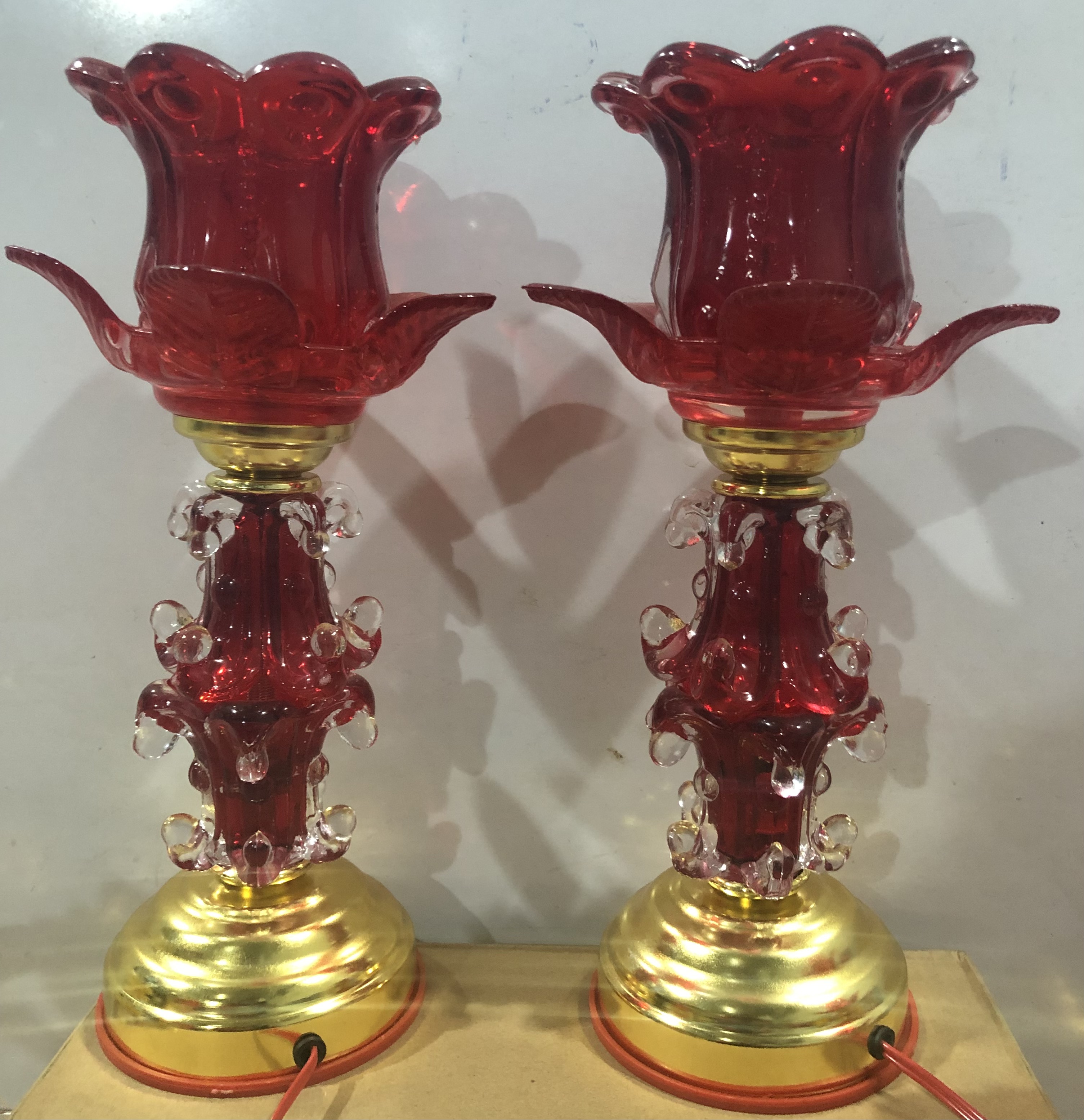 Đèn thờ Pha lê cao 30cm (1 cặp)