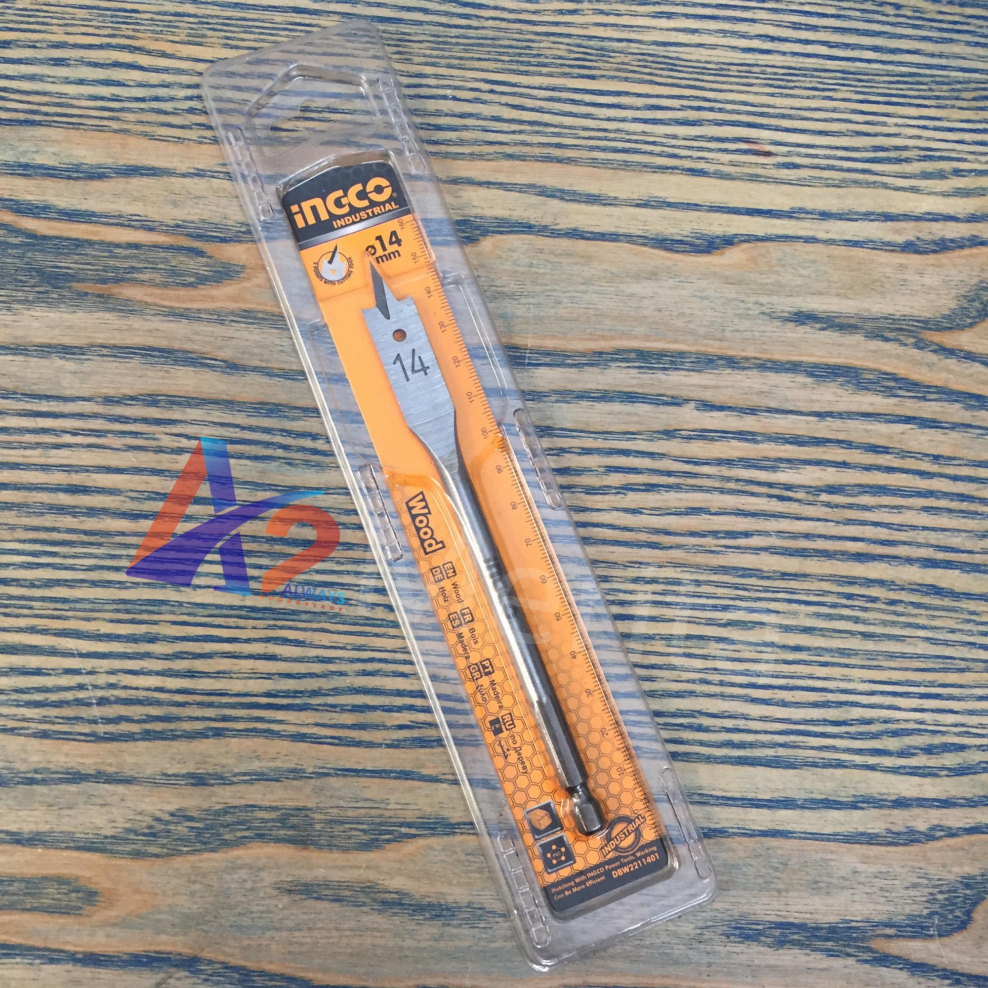 Mũi khoan gỗ đầu dẹp 14mm Ingco DBW2211401