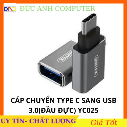 Đầu đổi USB 3.1 Type C to USB 3.0 OTG Unitek 025 - chính hãng 100% bảo hành 12 tháng, Type-c ra USB, UNITEK Y-C025, USB C RA USB