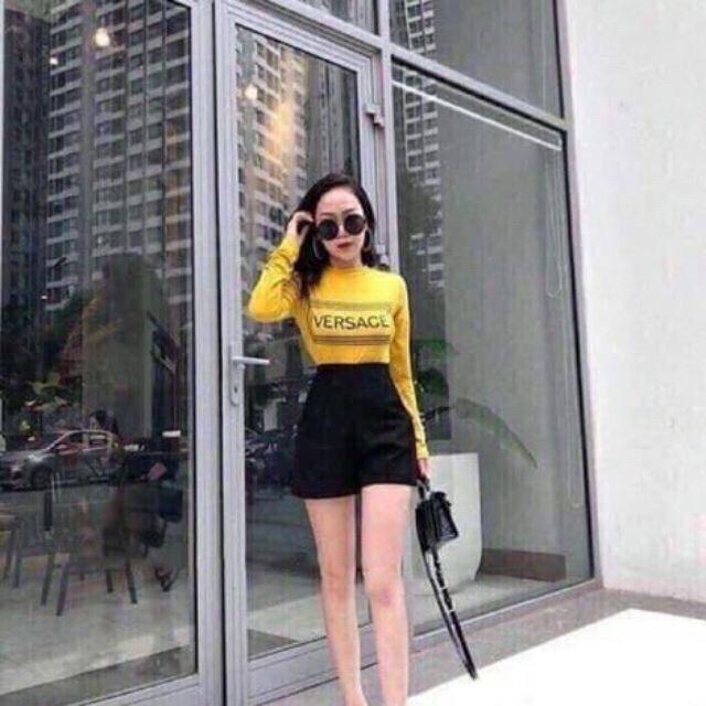 Quần short lưng cao vải tuyết mưa