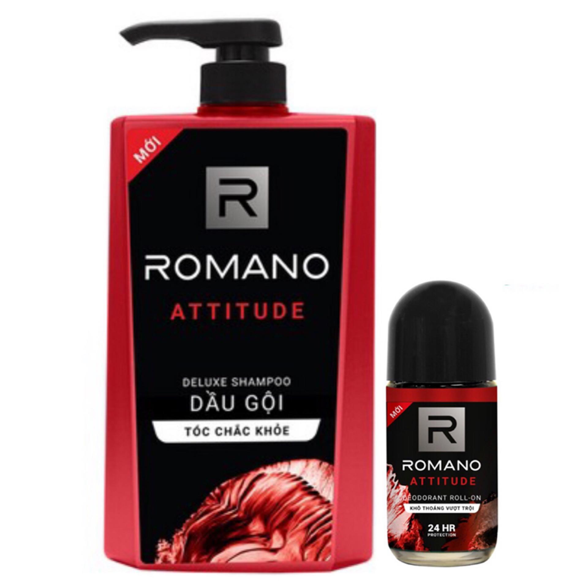 Combo Dầu Gội Romao Atititude 650ml + Lăn khử mùi Atitude 50ml