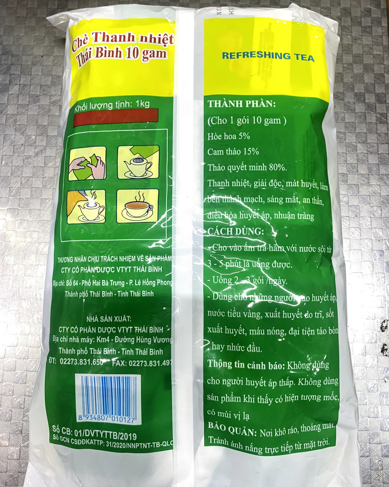Chè Thanh Nhiệt THÁI BÌNH 100 gói x 10g