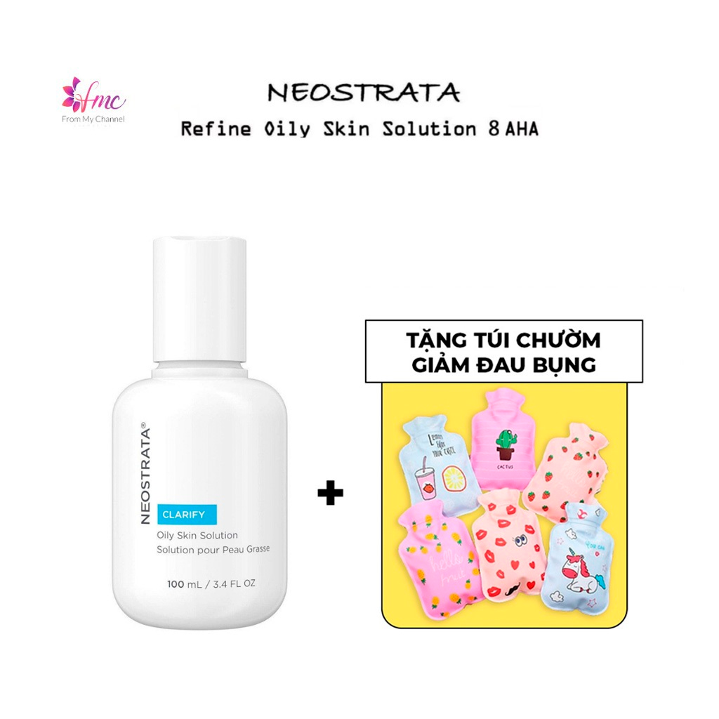 [MUA 1 TẶNG 1] Tẩy Da Chết Hóa học Da Dầu NeoStrata Refine Oily Skin Solution 8% AHA 100ml + Tặng 1 túi chườm giảm đau bụng
