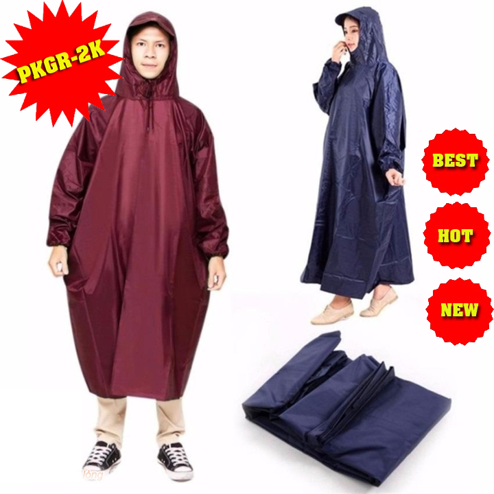 Áo Mưa bít kín, Vải Dù Cao Cấp cực dày - Che Kín 2 bên nách (Nhiều Màu) ThoTiTi