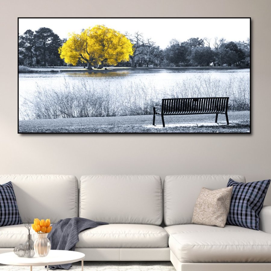 Tranh treo tường nghệ thuật tặng kèm đinh tranh canvas treo tường phòng khách tranh phong cảnh cánh đồng vintage giá rẻ