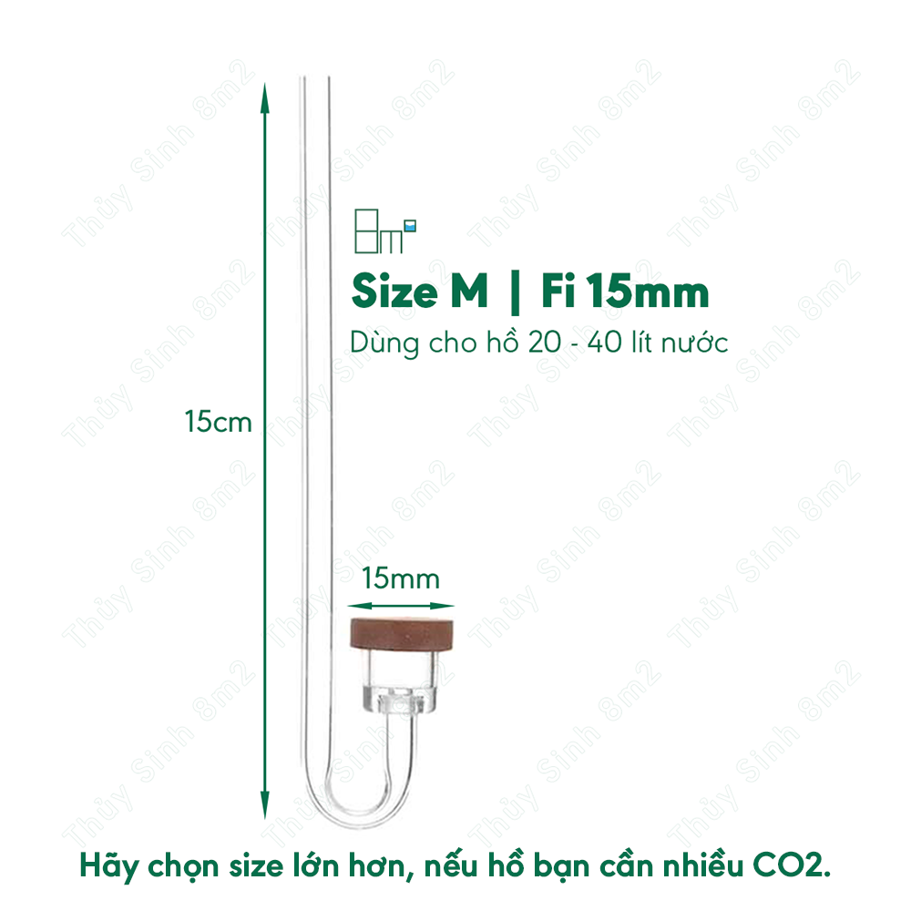 Cốc Sủi Gốm CO2 Thủy Sinh EBI-VN - Bọt Siêu Mịn Giá Rẻ - S | M | L | XL - 8m2