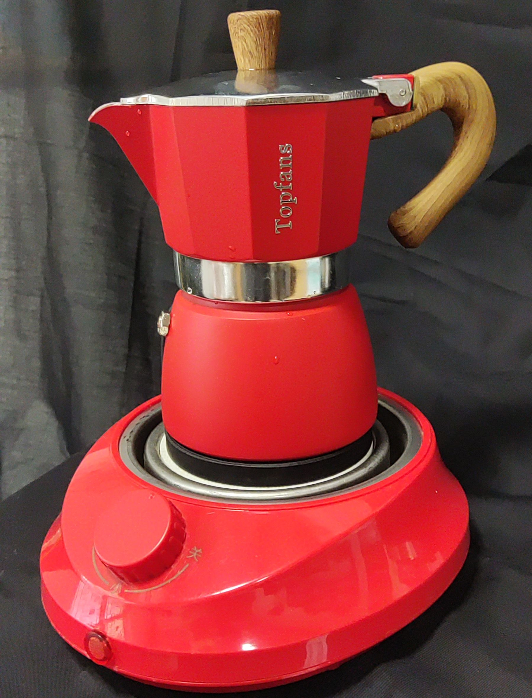 Bình pha cà phê moka Topfans 150ml kiểu Ý kèm bếp điện